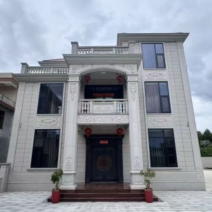 沧州 芝麻白石材别墅干挂案例展示