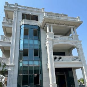 沧州 芝麻白花岗岩别墅外墙干挂效果展示