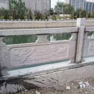 沧州 芙蓉白大花桥梁、河道，石材栏杆、围栏、护栏