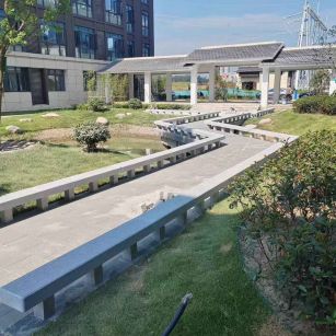 沧州 芝麻灰小区坐凳&栏杆安装效果