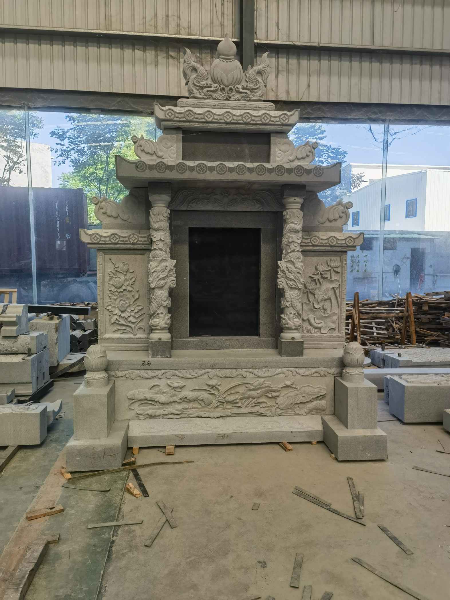 沧州 芝麻灰高档墓碑、土墓，一套也支持定做