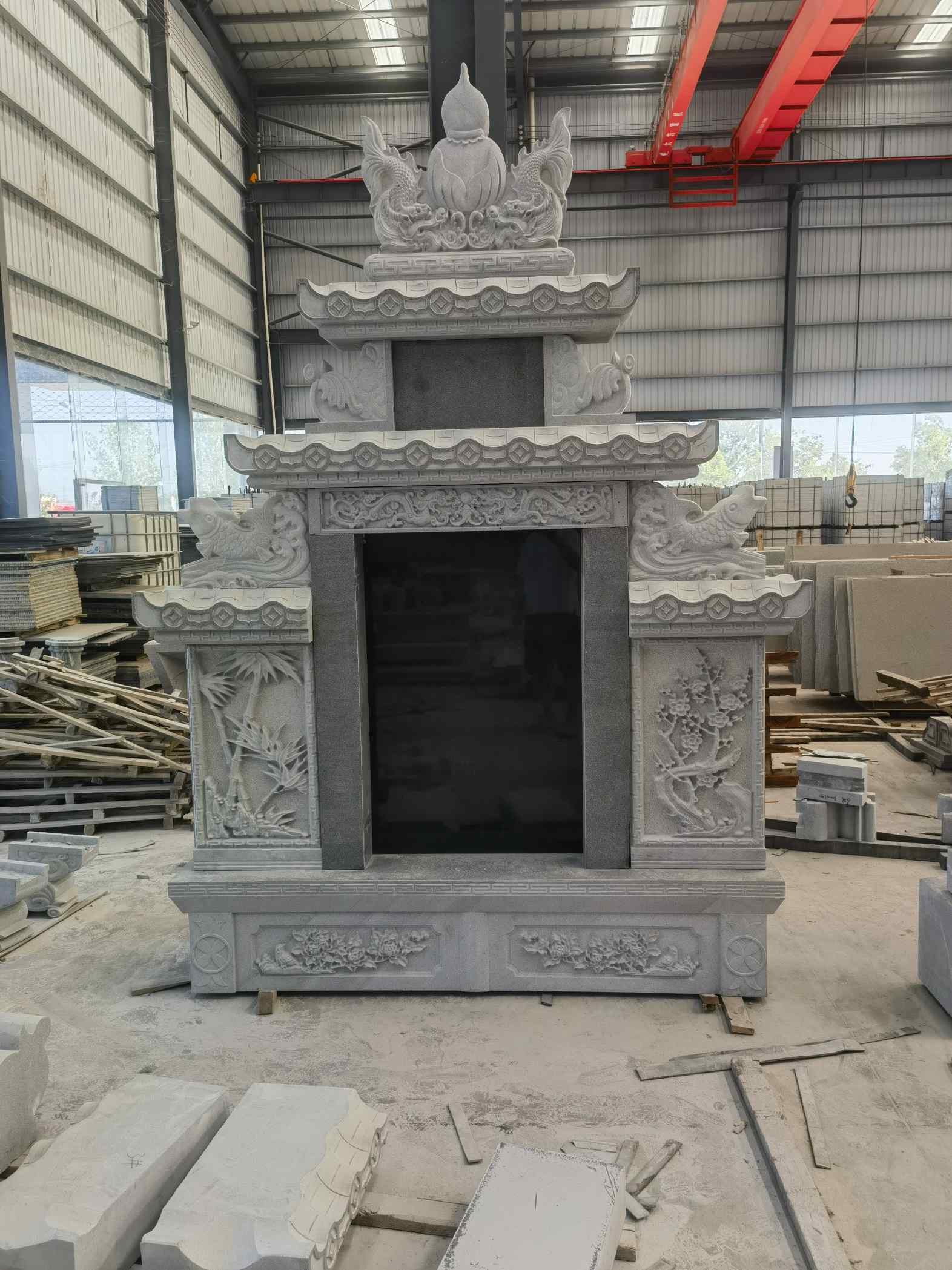 沧州 芝麻灰高档墓碑、土墓，一套也支持定做