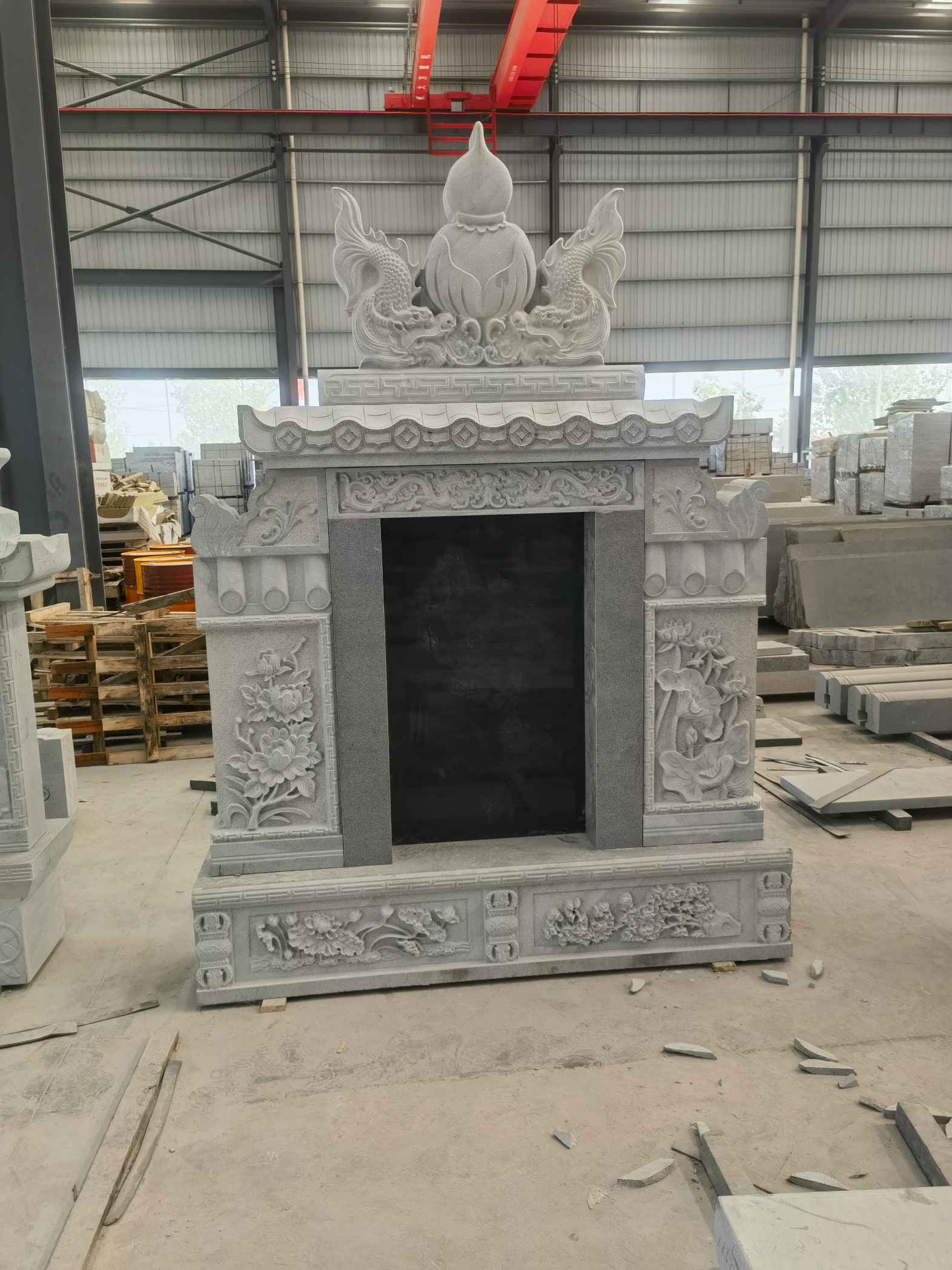 沧州 芝麻灰高档墓碑、土墓，一套也支持定做