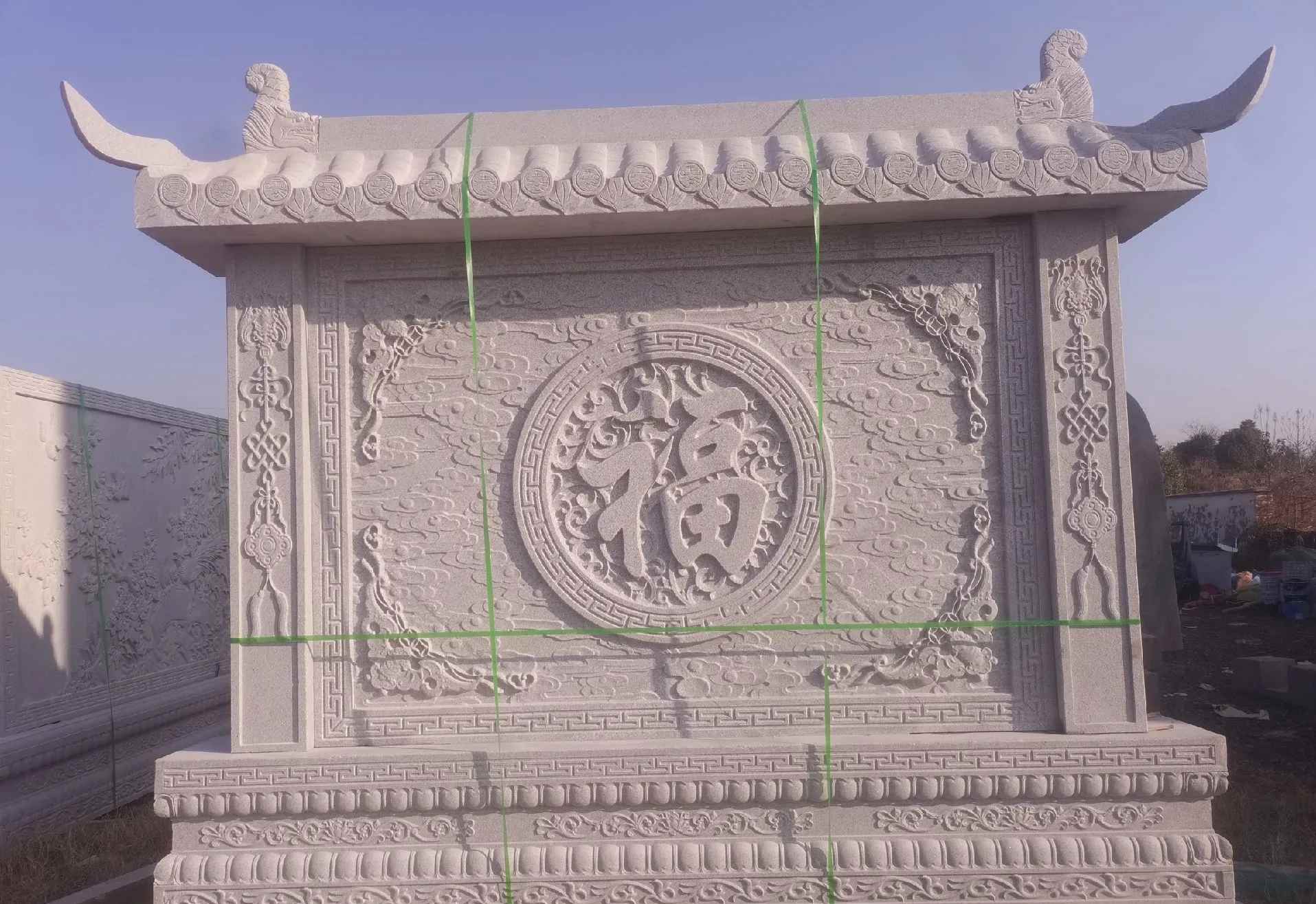 沧州 芝麻白花岗岩屏风，照壁，影壁