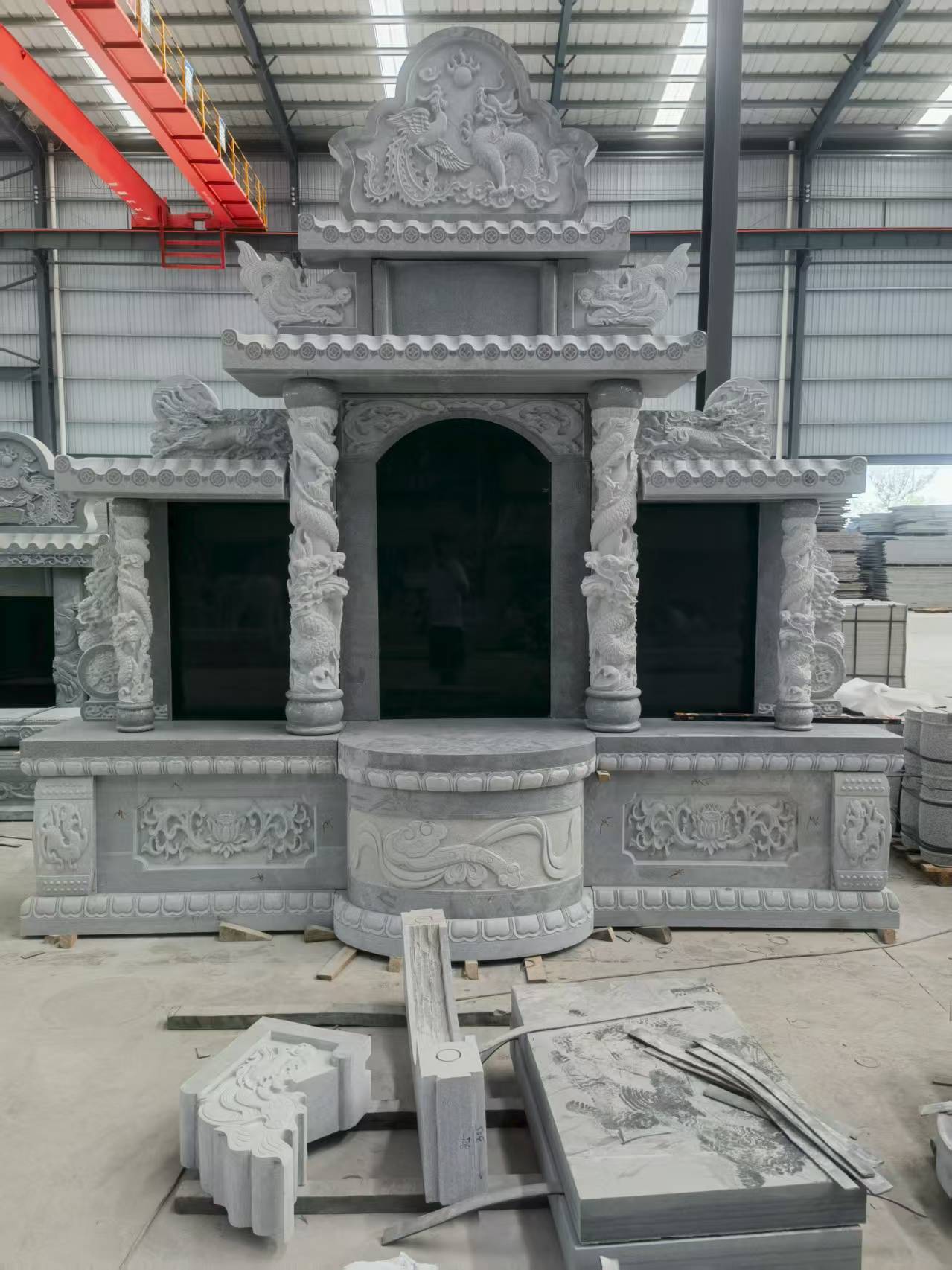 沧州 芝麻灰高档墓碑，土墓，可定制